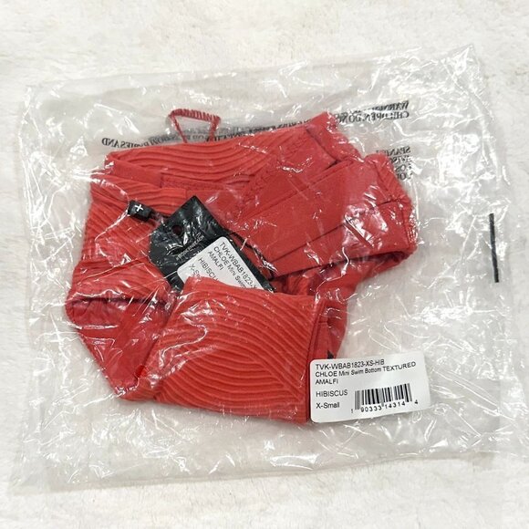NWT Tavik Chloe Mini Cutout Swim Bottom Textured Amalfi in Hibiscus - XS - Picture 7 of 11